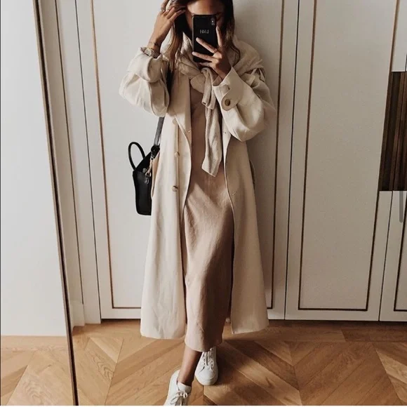 Babaton 1-01 Tarek trench coat Constant camel L XL w/o belt as is - Picture 6 of 6